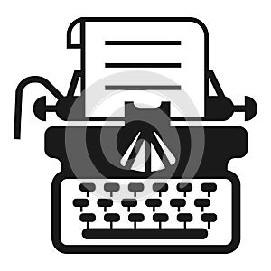 Antique typewriter icon, simple style