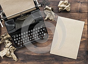 Antique typewriter paper notebook Creativity concept