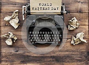 Antique typewriter paper World writers day Creativity inspiration concept