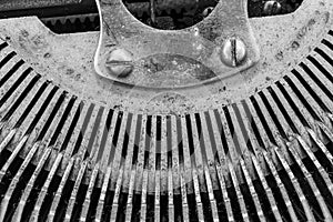 Antique Typewriter Showing Traditional Typebars VIII