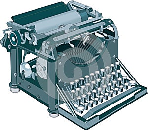 Antique Typewriter Vector Illustration