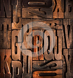 antique typographic blocks