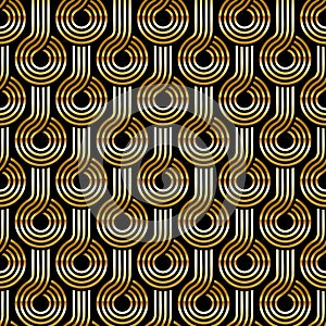 Antique vector seamless gold art deco pattern.