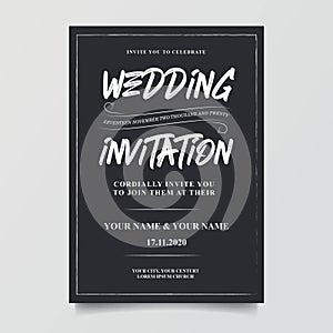 Wedding invitations and save date cards with typography are very cool and bring up sketch ornaments. photo