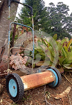 Antique vintage garden landscaping tools now ornament