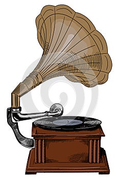 Antique vintage gramophone