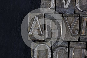 Antique vintage movable type alphabet set