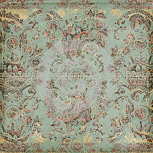 Antique Vintage paisley indian background photo