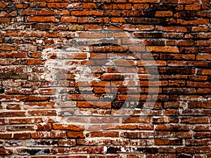 Antique and vintage style brick wallpaper, old red brick wall texture background