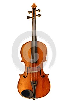 Antique violin isolated photo