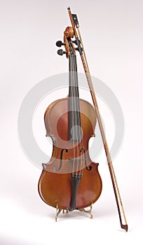 Antique Violin on Stand with Bow