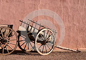 Antique Wagons and Adobe Wall