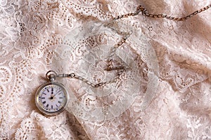 Antique watch on lace