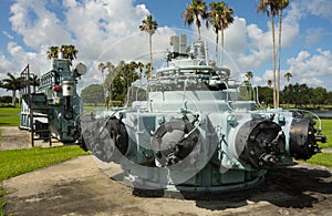 Antique water management machinery on display in florida