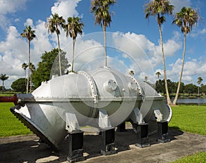 Antique water management machinery on display in florida