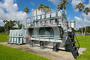 Antique water management machinery on display in florida