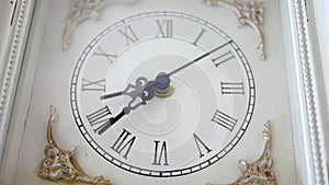 Antique White clock ticking in ambient environment Angle 1