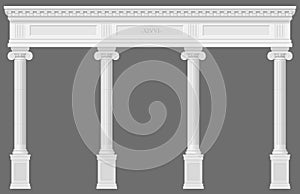 Antique white colonnade