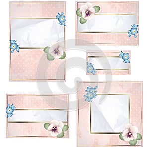 Antique white and pink wedding banner with flowers