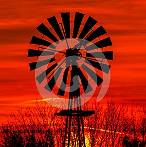 Antique Windmill Silhouette