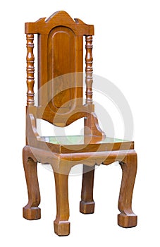 Antique wood chair isolated on white