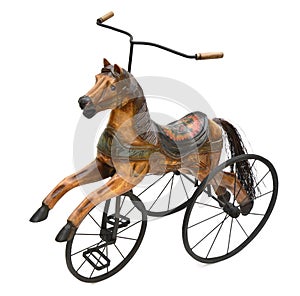 Antique Wood Horse Tricycle Bike