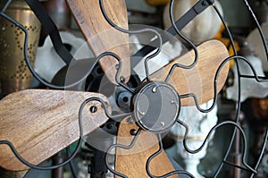 Antique Wood and Metal Fan