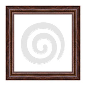 Antique wood picture frame isolated on white