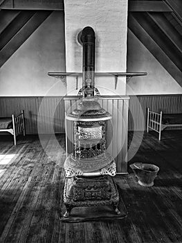 Antique Wood Stove in Old Harbor Life Saving Station, Provincetown, Massachusetts