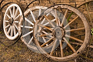 Antique Wood Wagon Wheels.