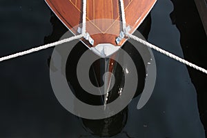 Antique wooden boat detail