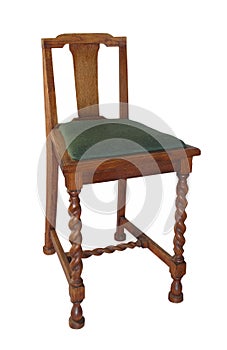 Antique wooden chair isolated.