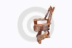 Antique wooden chair with isolated on white background.