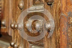 Antique wooden door and their details