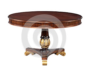 Antique wooden round table photo