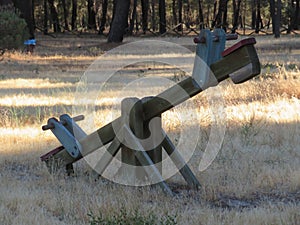 Antique wooden swing wooden rocker classic handmade fun children`s game photo