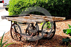 Antique wooden wagon, South Florida