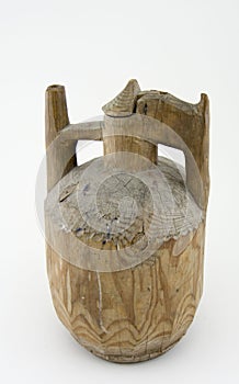 Antique wooden water jug
