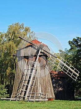 Antique wooden windmill