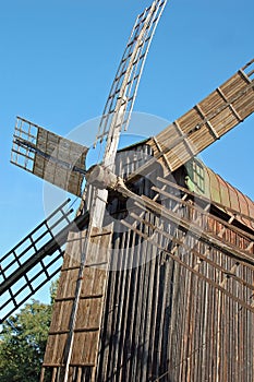 Antique wooden windmill