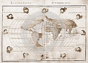 Antique world map photo