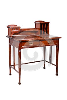 Antique writing desk, table, isolated