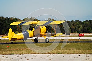 Antique yellow airplane