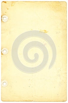 Antique,Yellowed Notebook Paper