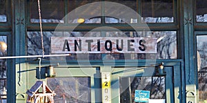 Antiques Shop Welcome Sign photo