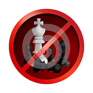 Antiracism sign - in chess game metaphor photo
