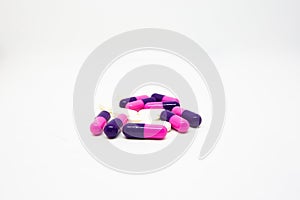 Antiretroviral drugs,pill prophylactic on white background