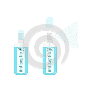 Antiseptic vector icon. Vector icon isolated on white background antiseptic . 75% ethanol disinfectant solution
