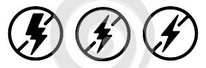 antistatic Energy Power Flash with Bolt Vector Icon Design