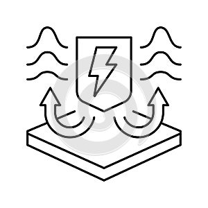 antistatic fabrics properties line icon vector illustration